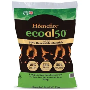 Ecoal - Smokeless Coal - 5 x 25kg bags